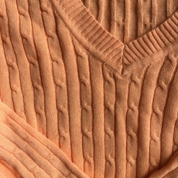 Studio Works Cable Knit Peach Sweater - Picture 4 of 17